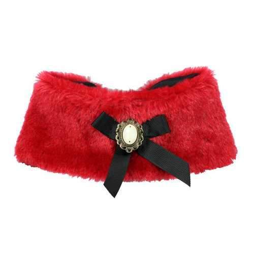 Luxurious Fur Dog Cape by Hip Doggie - Red