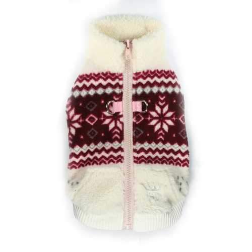 Snowflake Fleece Dog Vest by Hip Doggie - White