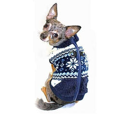 Snowflake Fleece Dog Vest by Hip Doggie - Blue