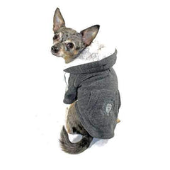 Crest Fleece Dog Hoodie by Hip Doggie - Gray