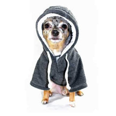 Crest Fleece Dog Hoodie by Hip Doggie - Gray