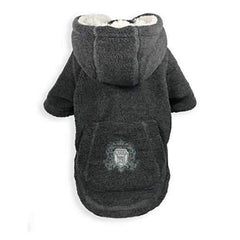 Crest Fleece Dog Hoodie by Hip Doggie - Gray