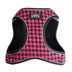 EZ Reflective Houndstooth Dog Harness Vest by Hip Doggie - Pink/Black