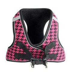 EZ Reflective Houndstooth Dog Harness Vest by Hip Doggie - Pink/Black