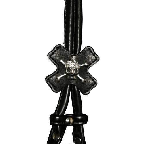 Black Skull Step In Dog Harness by Hip Doggie