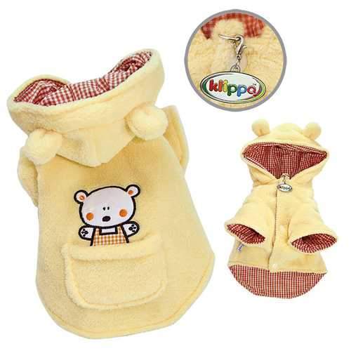 Plush Country Bear Hooded Dog Jacket by Klippo