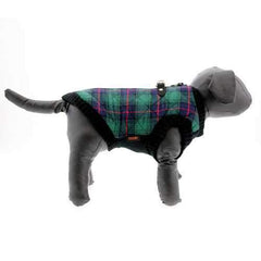 Fashion Bomber Check Dog Vest by Gooby - Green