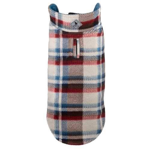 Worthy Dog Fargo Fleece Dog Jacket - Tan/Teal Checkered Plaid