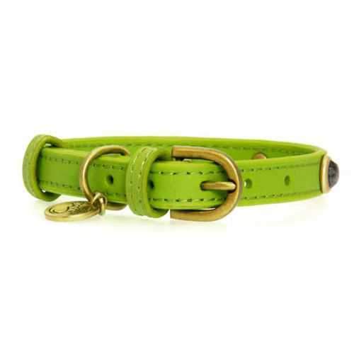 Hematite Pebbies Dog Collar - Green