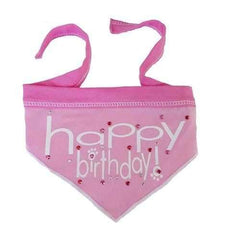 Happy Birthday Dog Bandana Scarf - Light Pink