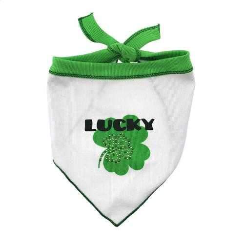 Lucky Clover Dog Scarf - White