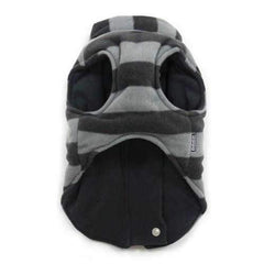 Active Fleece D-Ring Striped Dog Coat by Dogo - Gray