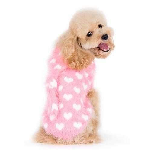 PuppyPAWer Heart Hoodie Dog Sweater by Dogo - Pink