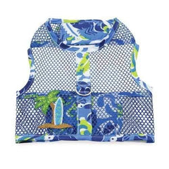 Surfboard Blue and Green Cool Mesh Dog Harness with Matching Leash by Doggie Design