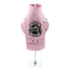 Biker Dawg Motorcycle Dog Jacket by Doggie Design - Pink