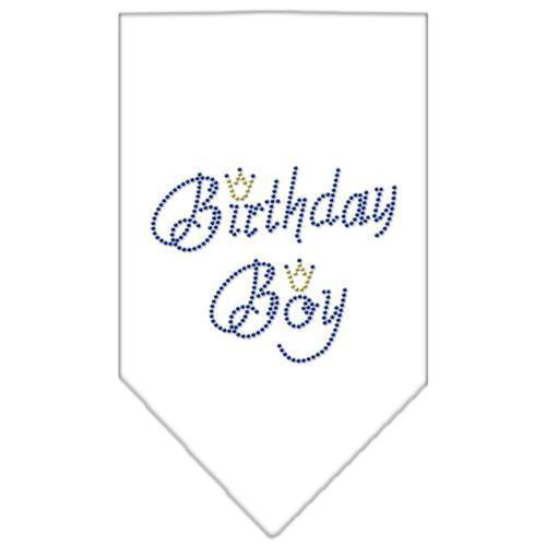 Birthday Boy Rhinestone Dog Bandana - White