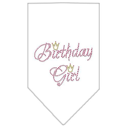 Birthday Girl Rhinestone Dog Bandana - White