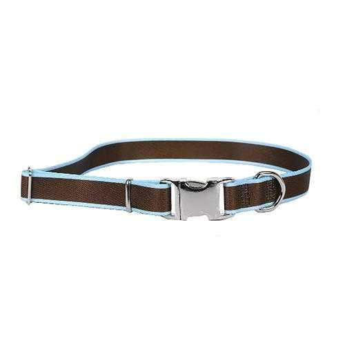 Sterling Dog Collar by Yellow Dog - Brown with Light Blue