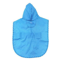 Pitter Patter Packable Dog Rain Poncho - Cyan Halftone