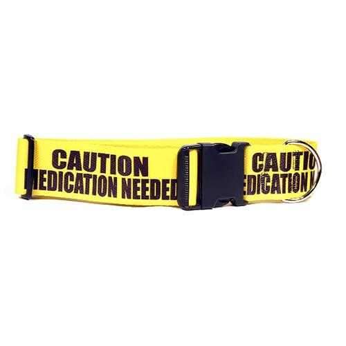 Caution Dog Collar by Yellow Dog - Medication Needed