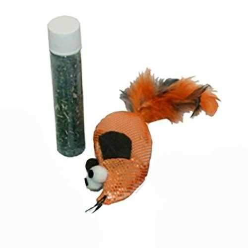 MultiPet Mouse Fish Cat Toy - Refillable Catnip Tube
