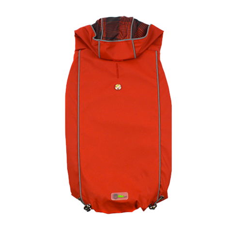 Reversible Elasto-Fit Dog Raincoat - Scarlet Red