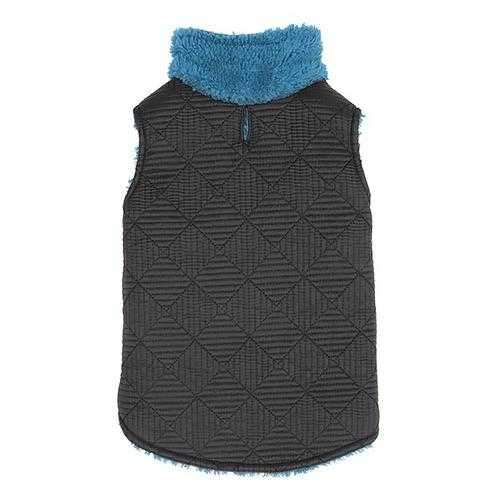 Zack and Zoey ThermaPet Quilted Dog Vest - Black with Blue