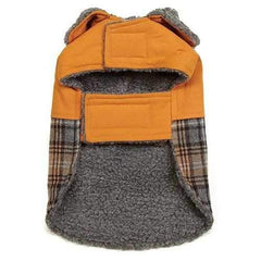 Zack and Zoey ThermaPet Plaid Duck Dog Coat - Brown