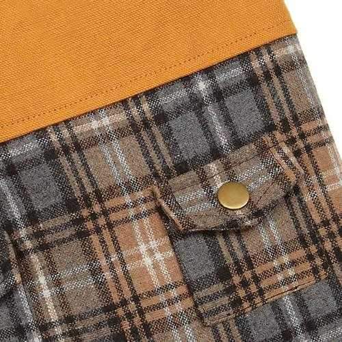 Zack and Zoey ThermaPet Plaid Duck Dog Coat - Brown