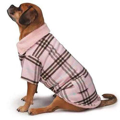 Zack and Zoey Elements Cuddle Plaid Dog Coat - Pink