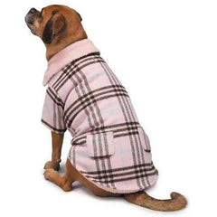 Zack and Zoey Elements Cuddle Plaid Dog Coat - Pink