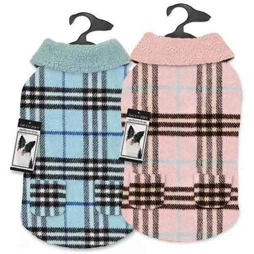 Zack and Zoey Elements Cuddle Plaid Dog Coat - Pink
