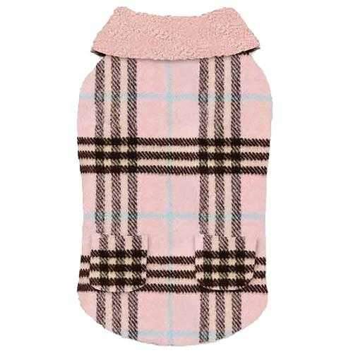Zack and Zoey Elements Cuddle Plaid Dog Coat - Pink