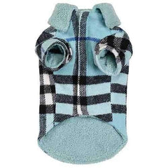 Zack and Zoey Elements Cuddle Plaid Dog Coat - Blue
