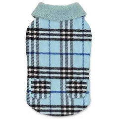 Zack and Zoey Elements Cuddle Plaid Dog Coat - Blue