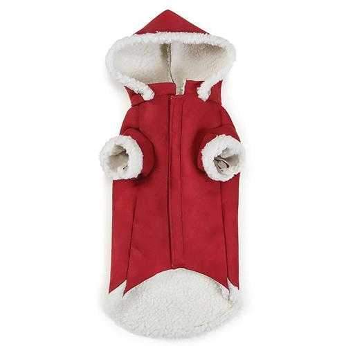 Zack and Zoey Elements Shearling Dog Coat - Burgundy