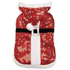 Zack and Zoey Sparkle Sequin Velvet Santa Dog Coat
