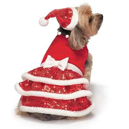 Zack and Zoey Sparkle Sequin Velvet Holiday Dog Dress