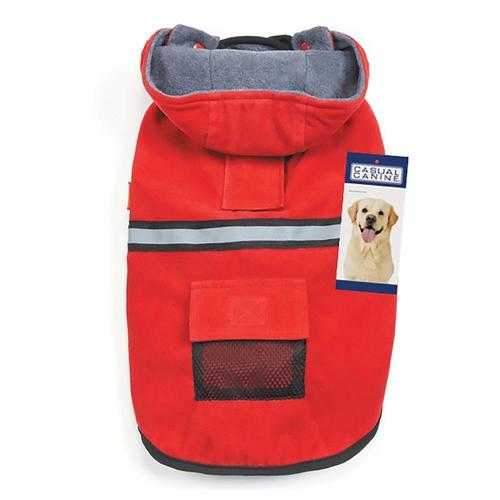 Casual Canine Reflective Hooded Dog Jacket - Red