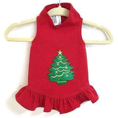 Christmas Tree Dog Dress by Daisy and Lucy - Red