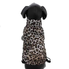 Reversible Leopard Puffer Dog Vest by Hip Doggie