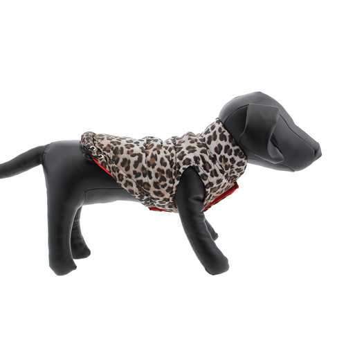Reversible Leopard Puffer Dog Vest by Hip Doggie