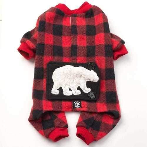 Jackson Polar Bear Dog Pajamas - Red/Black
