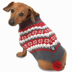 Prancer's Knit Dog Poncho - Holiday Red
