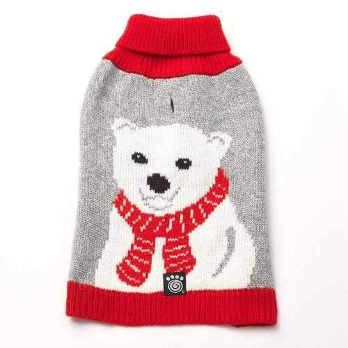 Chili's Polar Bear Dog Sweater - Red Multi