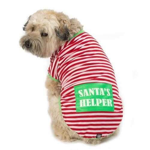 Santa's Helper Dog Night Shirt - Red/White