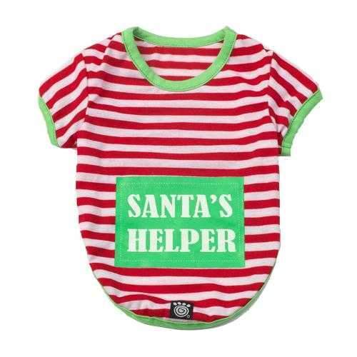 Santa's Helper Dog Night Shirt - Red/White