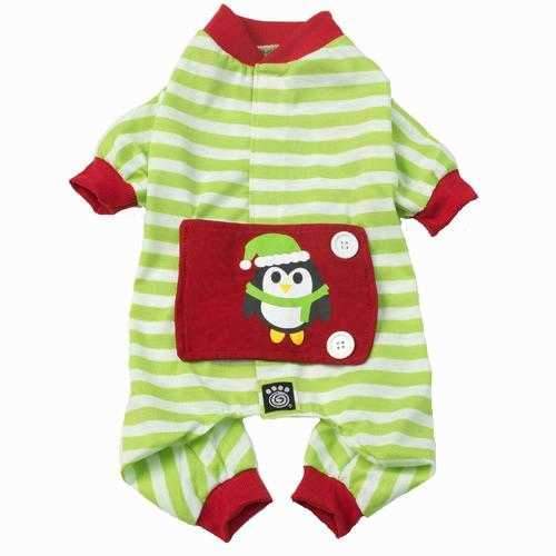 Penguin Dog Pajamas - Green/White