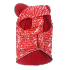 Daisy and Lucy Love Print Red Slicker Dog Raincoat