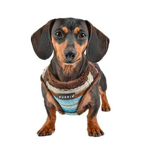 Crayon Vest Style Dog Harness By Puppia - Brown